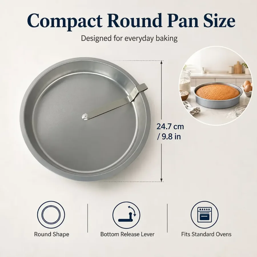 Round Cake Pan Metal Nonstick - Fast Release Baking Pan — photo 6