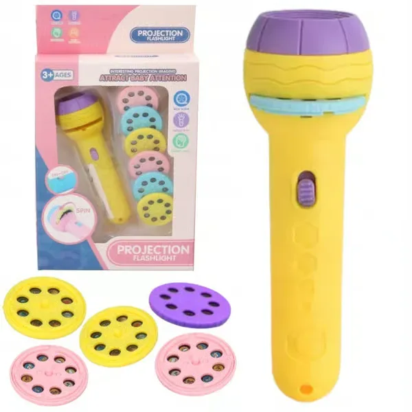 Mini Projector Torch Flashlight for Kids - Yellow β photo 3