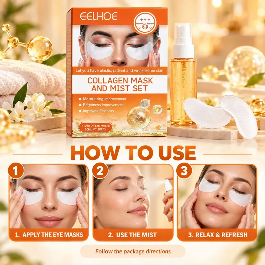 EELHOE Collagen Eye Mask & Vitamin C Mist Set – 1 Pair + 50ml — photo 5