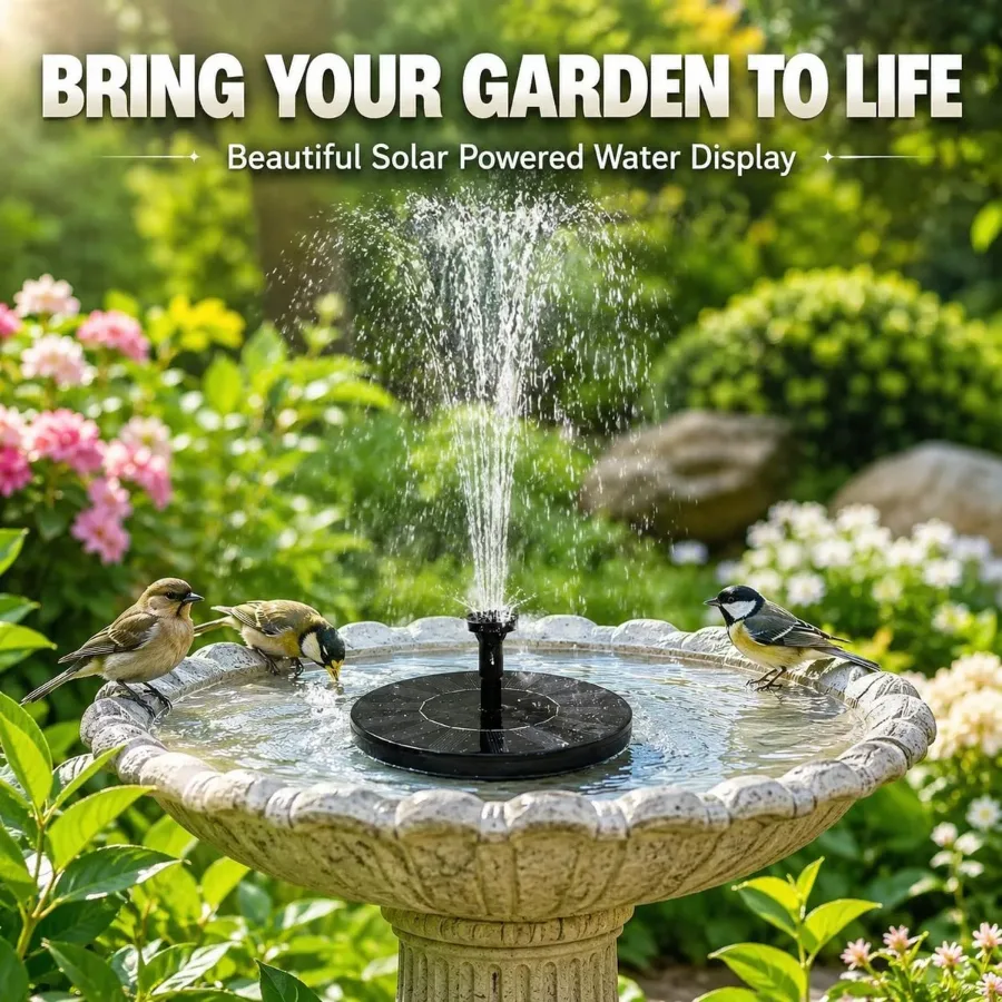 Solar Bird Bath Water Fountain Pump — photo 2