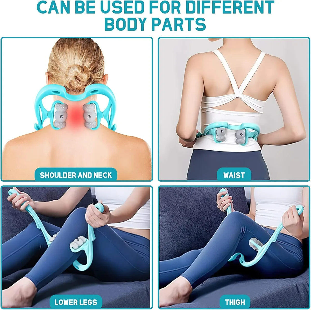 Hand Neck Massager with Rollers, 6 Wheel Neck Massager for Pain Relief Deep Tissue β photo 4