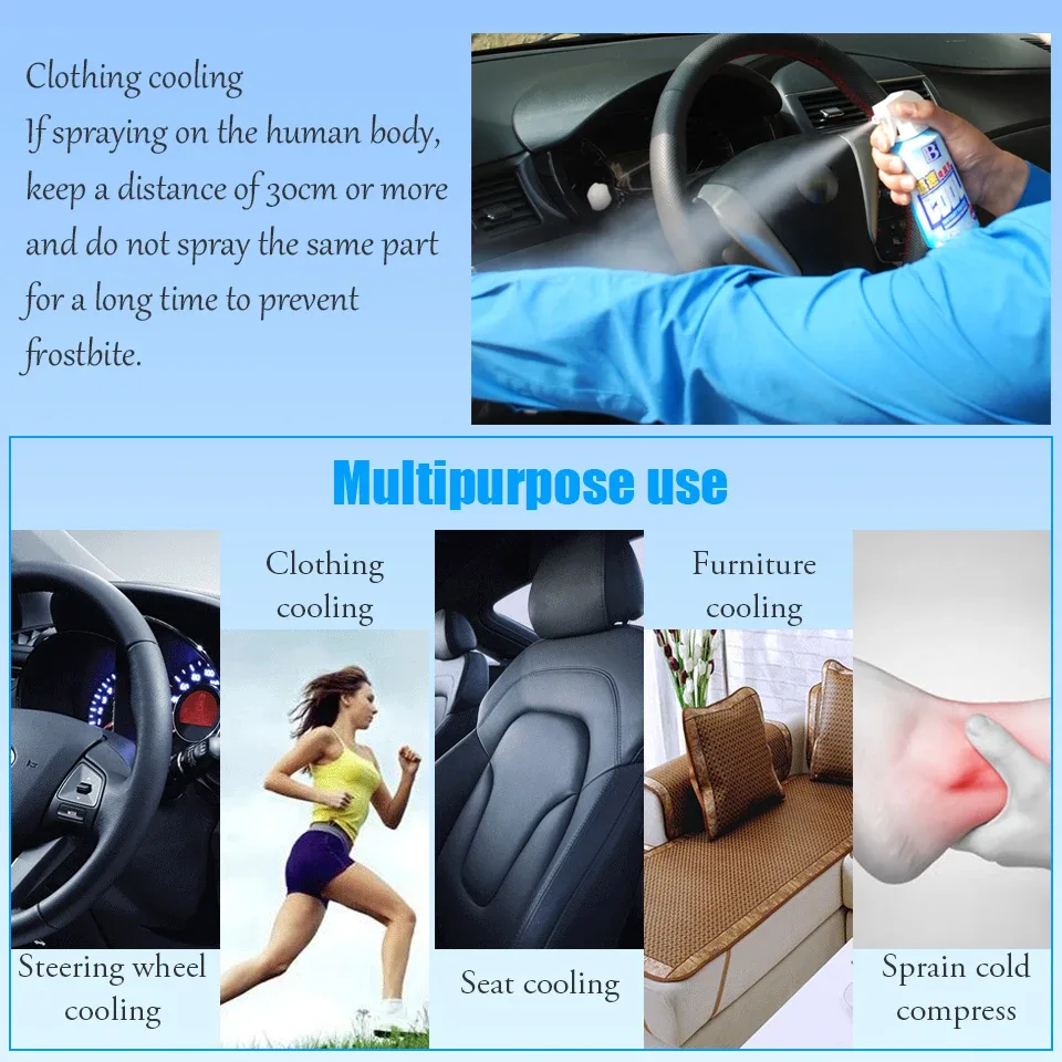 Instant Cooling Spray – 180ml Cool Ice Dry Spray, Fast-Acting Car & Body Cooling Mist, Spray for Summer Heat Relief - Default Title — photo 3