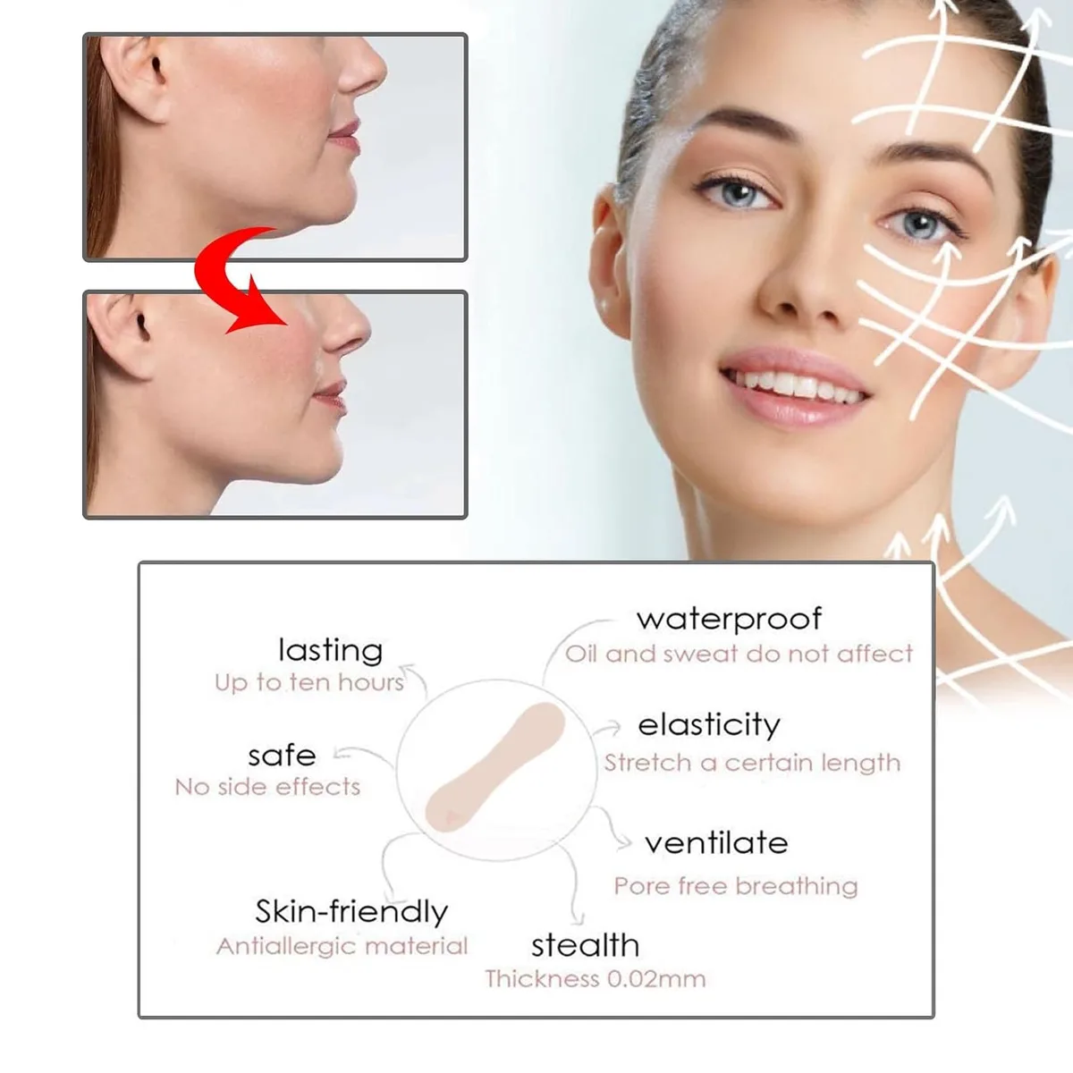 100-Piece Face Lifting Tape Kit — photo 3