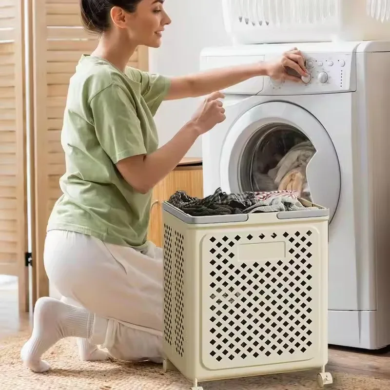 Foldable Rolling Laundry Basket — photo 2