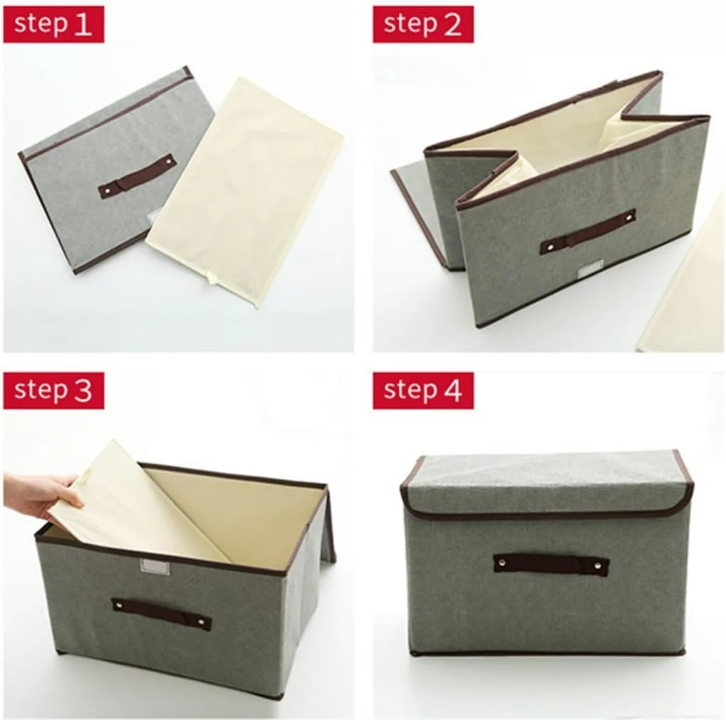 Storage Box with Lid Stackable Foldable Storage Container for Clothes — photo 3