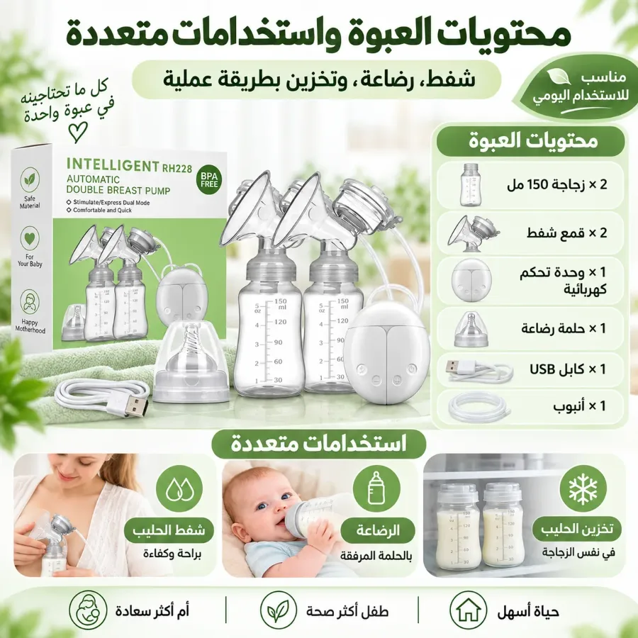 SMART AUTOMATIC DOUBLE BREAST PUMP RH228 - BLUE — photo 5