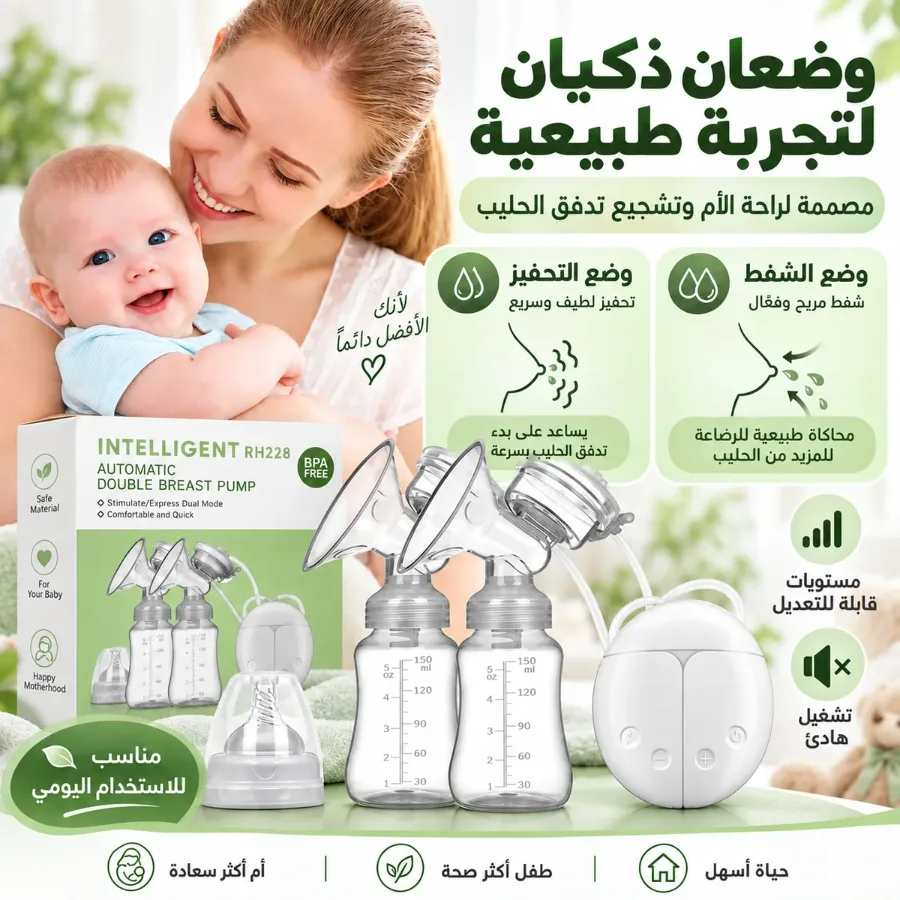 SMART AUTOMATIC DOUBLE BREAST PUMP RH228 - BLUE — photo 6