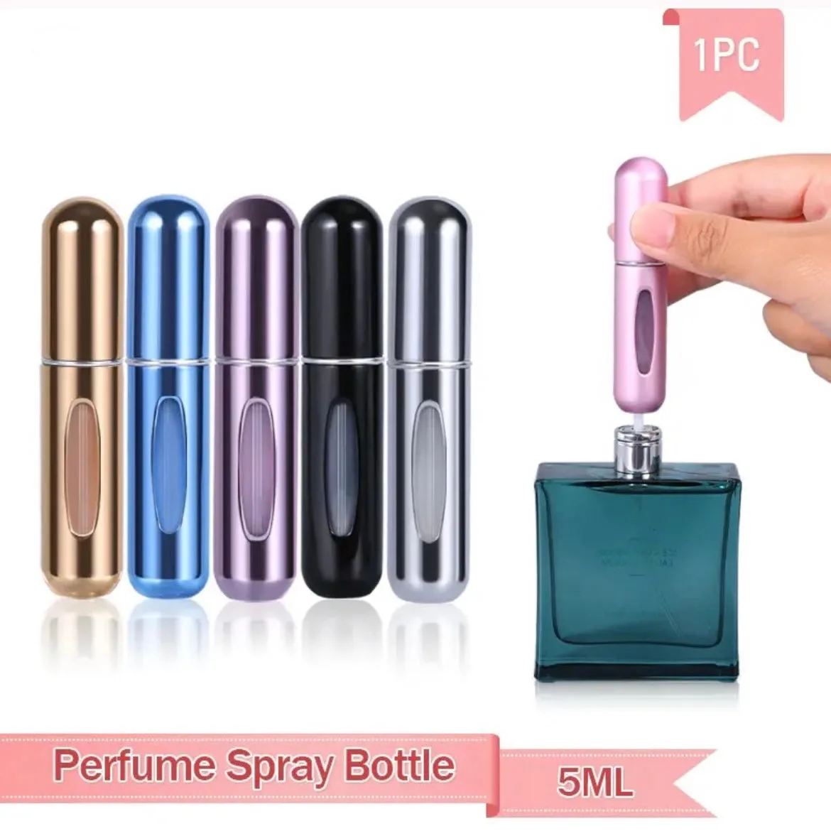 Mini Refillable Pocket Perfume - Black