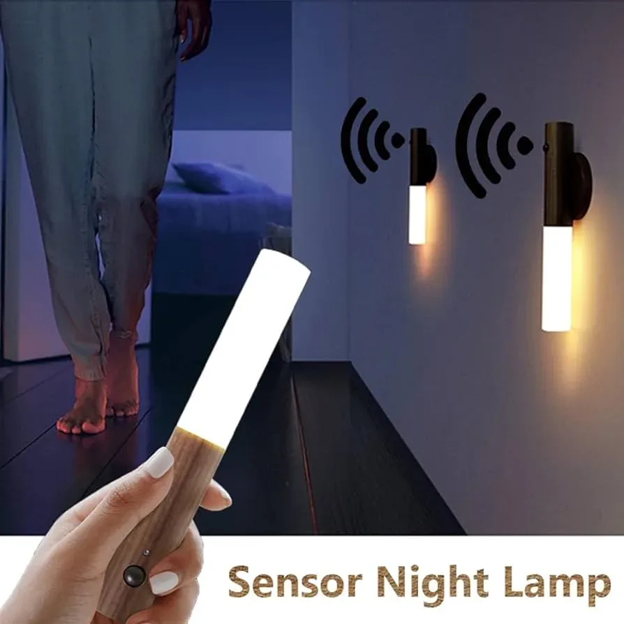 Rechargeable Led Light Motion Sensor Magnetic Wood Wall Light - 1 Piece — photo 5