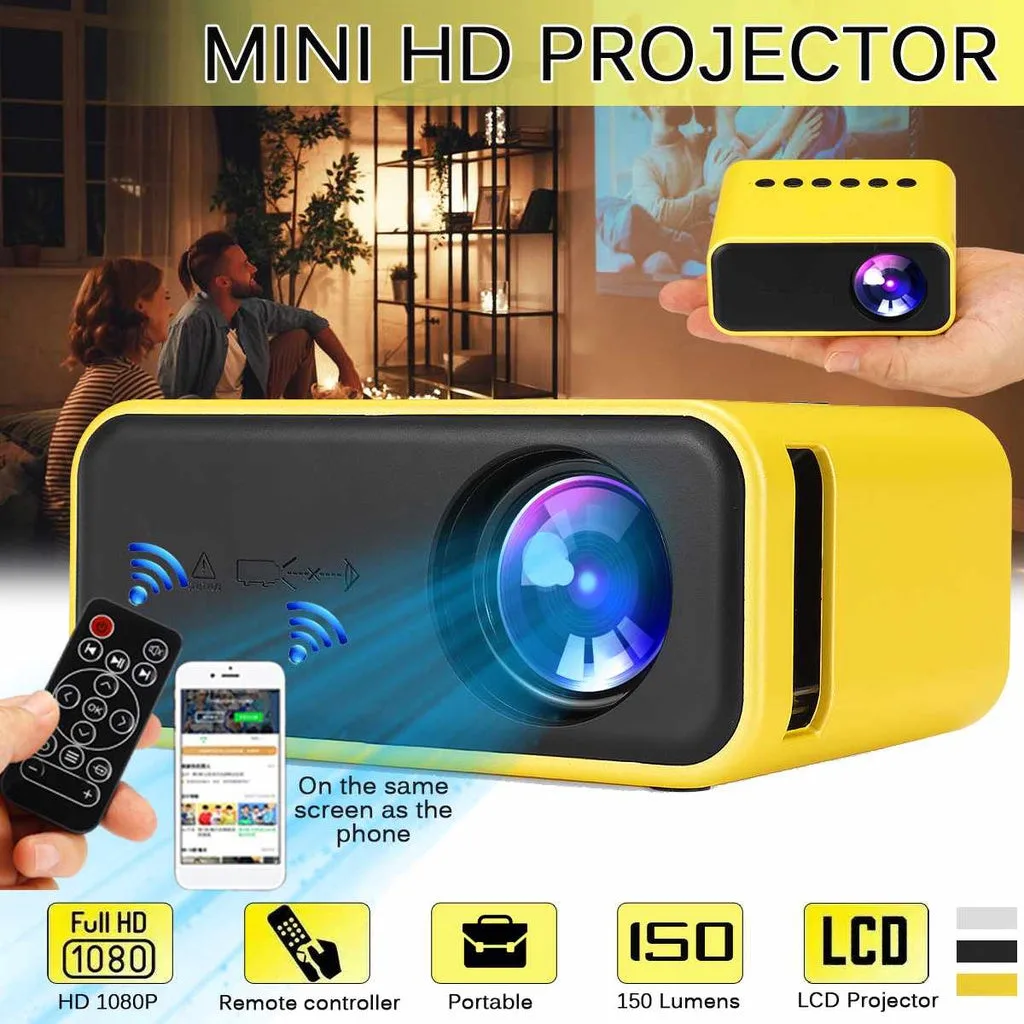2024 New Home Cinema Mini Projector - Yellow