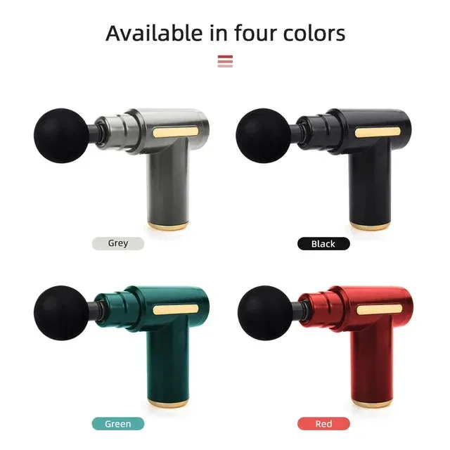Rechargeable Mini Muscle Massage Gun With 6 Gears And 4 Massage Heads - Red β photo 6