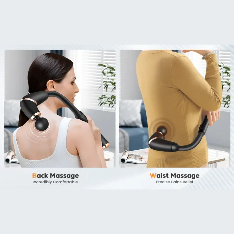 Deep Tissue Massage Gun with Upgraded Extension Handle - White — photo 3