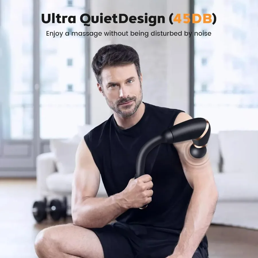Deep Tissue Massage Gun with Upgraded Extension Handle - White — photo 7
