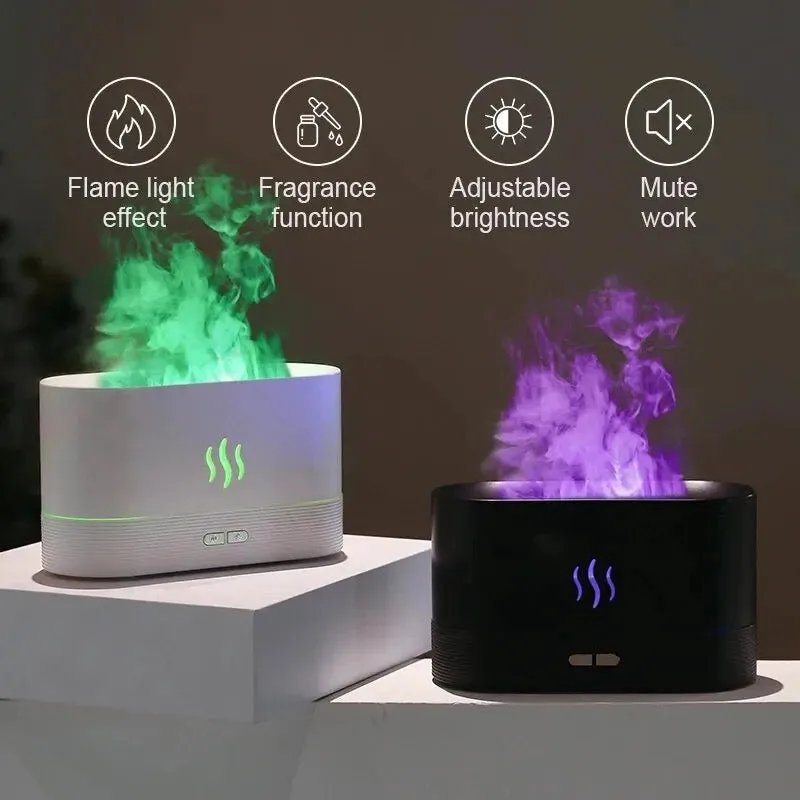 Rgb Flame Fire Humidifier Aromatherapy Diffuser - Black β photo 4