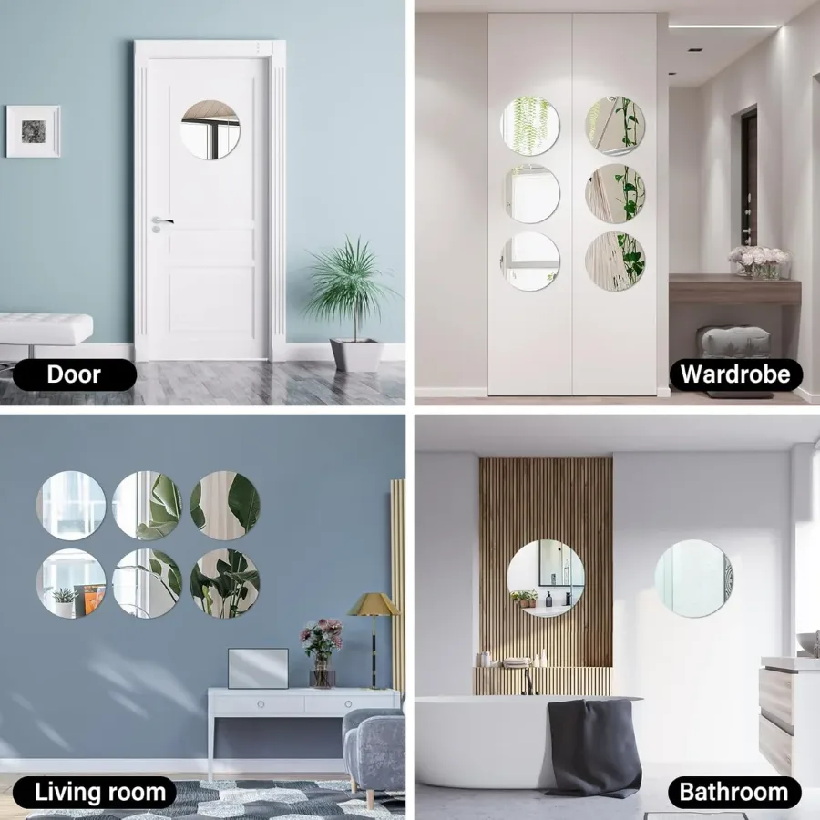 Acrylic Mirrors Self Adhesive Non Glass Mirror 30*40 cm - Round style - 1 pcs — photo 3