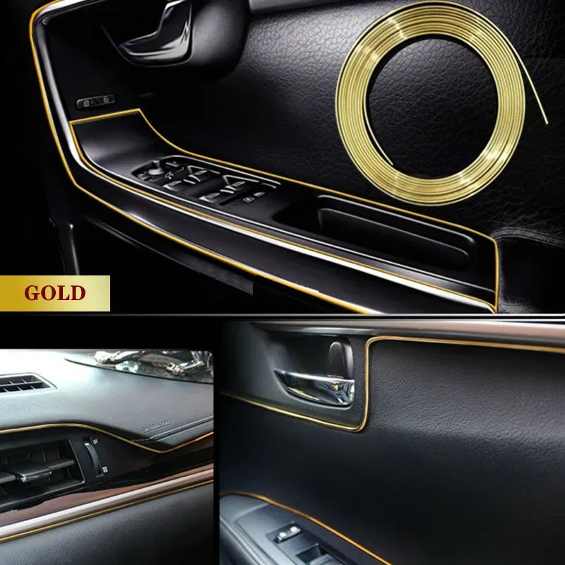 5 Meter Car Interior & Exterior Decoration Trim Strip line Dashboard - Blue β photo 9