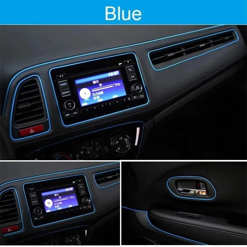 5 Meter Car Interior & Exterior Decoration Trim Strip line Dashboard - Blue