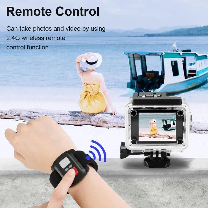 HD Waterproof Sport Action Camera 1080P/60FPS WiFi 2.0" 170D - Black β photo 5