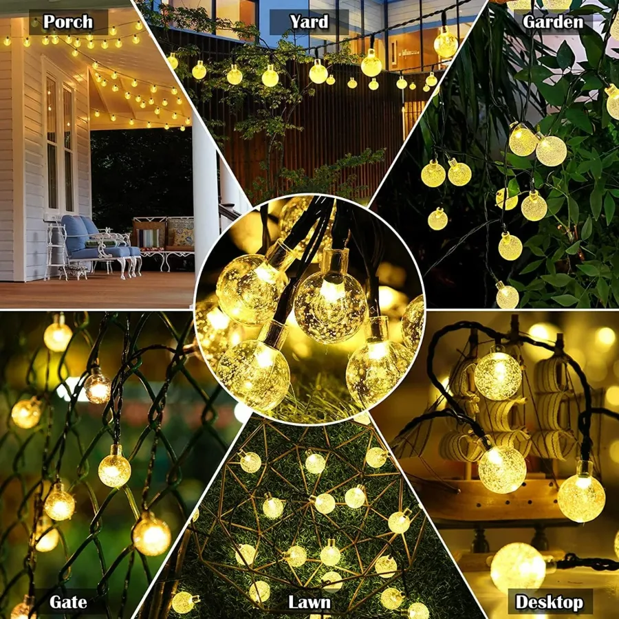 Solar String Lights, 1 Pack Outdoor String Light 50 LED 5 Meter Waterproof Solar Powered Christmas - Warm light β photo 4