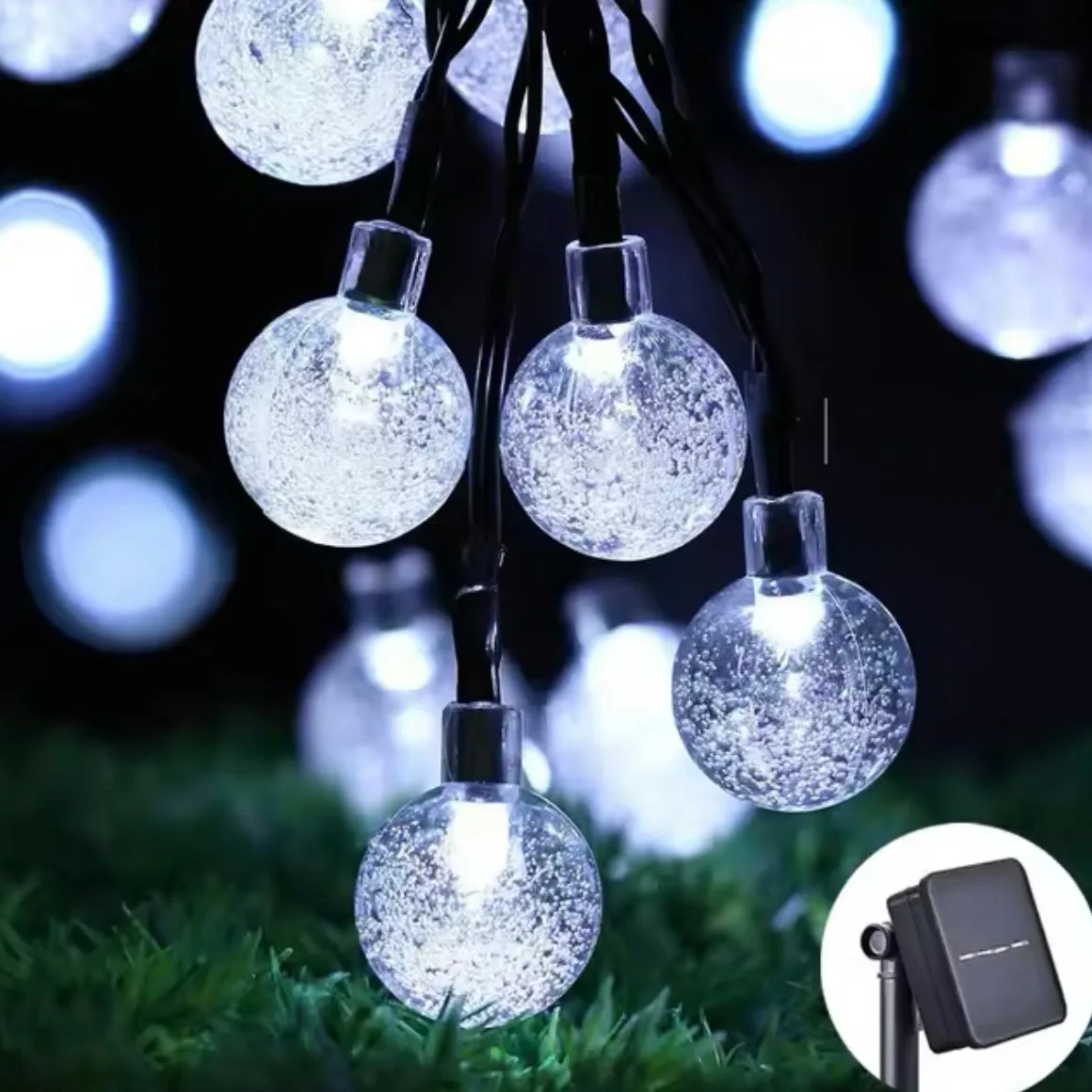 Solar String Lights, 1 Pack Outdoor String Light 50 LED 5 Meter Waterproof Solar Powered Christmas - Warm light — photo 8
