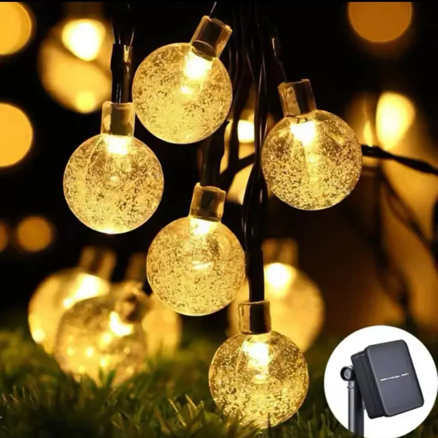 Solar String Lights, 1 Pack Outdoor String Light 50 LED 5 Meter Waterproof Solar Powered Christmas - Warm light β photo 9