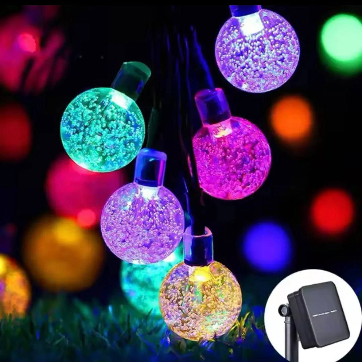 Solar String Lights, 1 Pack Outdoor String Light 50 LED 5 Meter Waterproof Solar Powered Christmas - Warm light — photo 10