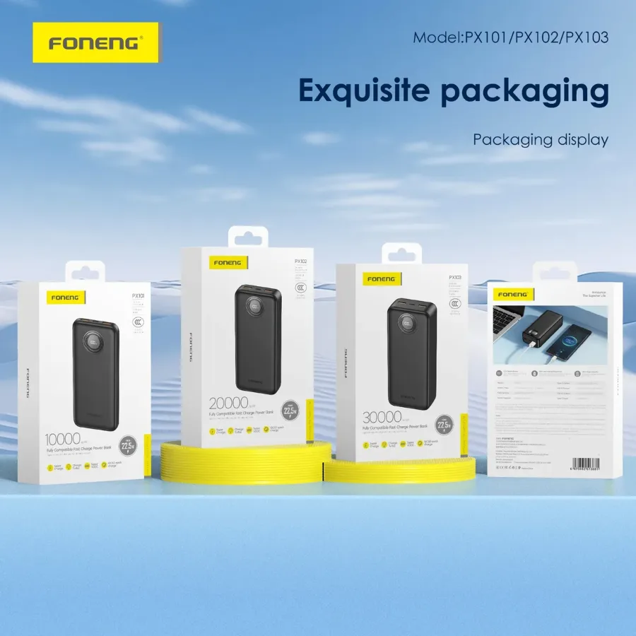Foneng Power Bank High Quality - Power Bank Fast 10000mah white β photo 3