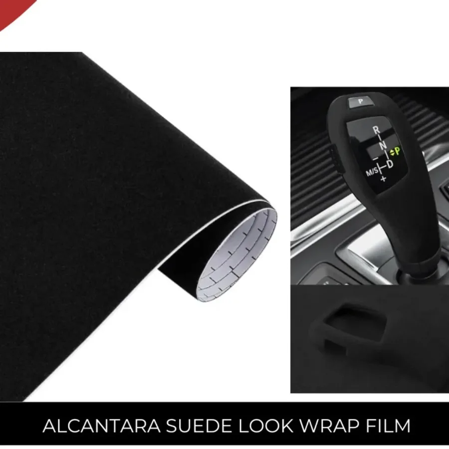 Alcantara Wrap Car Interior Design Decor - 40cm x 100cm Black