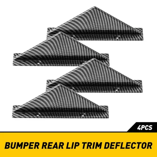 Universal Black/Carbon Fiber Shark Fin Rear Bumper Diffuser for Cars 4pcs - Carbon fiber β photo 3