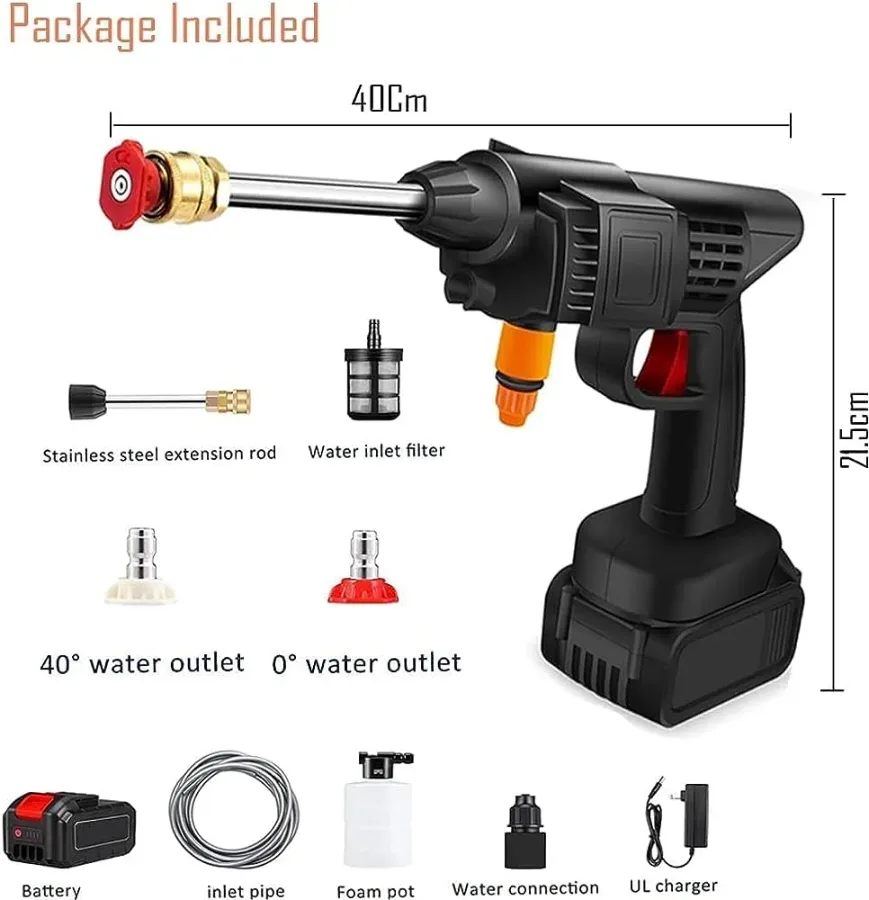 48V Portable Electric Car Water Pressure Washer Power Washer - x1 Battery 48V — photo 3