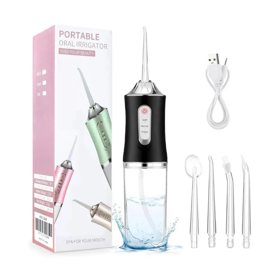 Professional Oral Irrigator for Teeth & Gums with 4 Jet Tips, 3 Modes & 360° Rotation , Water Dental Flosser - Pink — photo 3