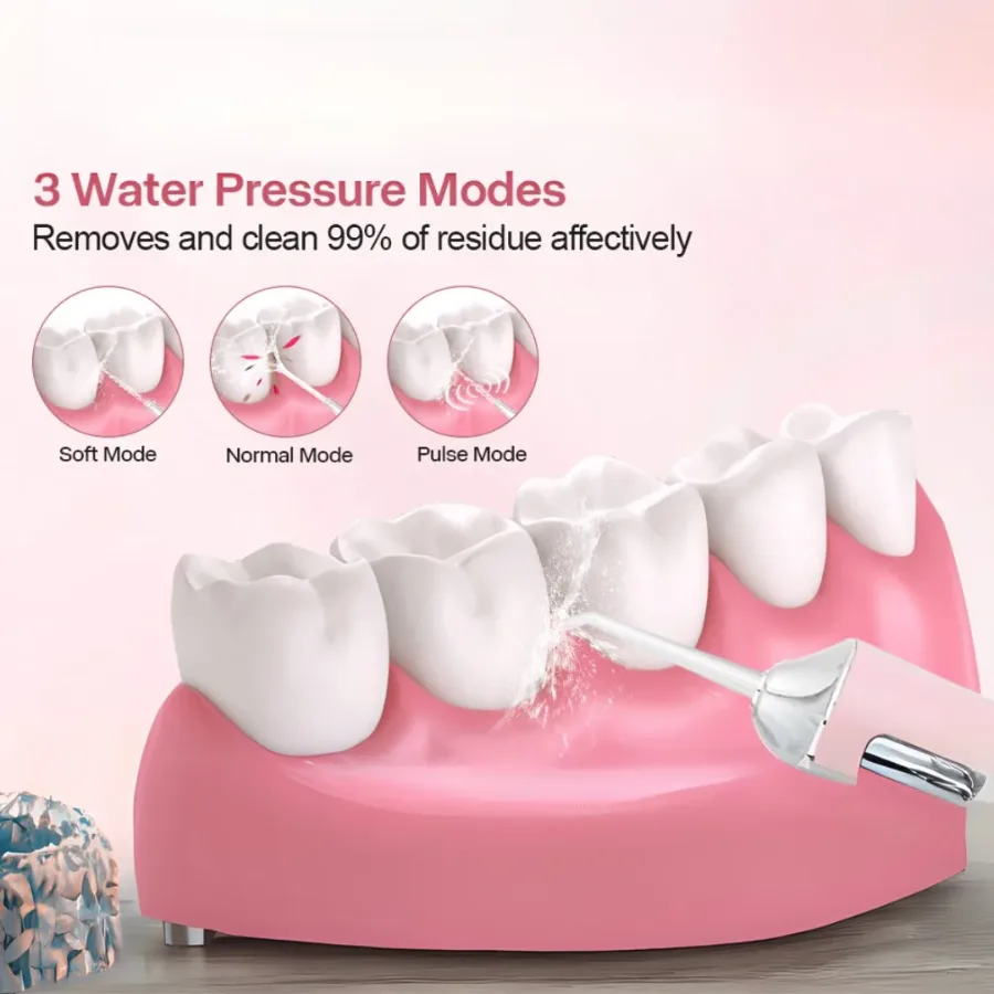Professional Oral Irrigator for Teeth & Gums with 4 Jet Tips, 3 Modes & 360° Rotation , Water Dental Flosser - Pink — photo 4