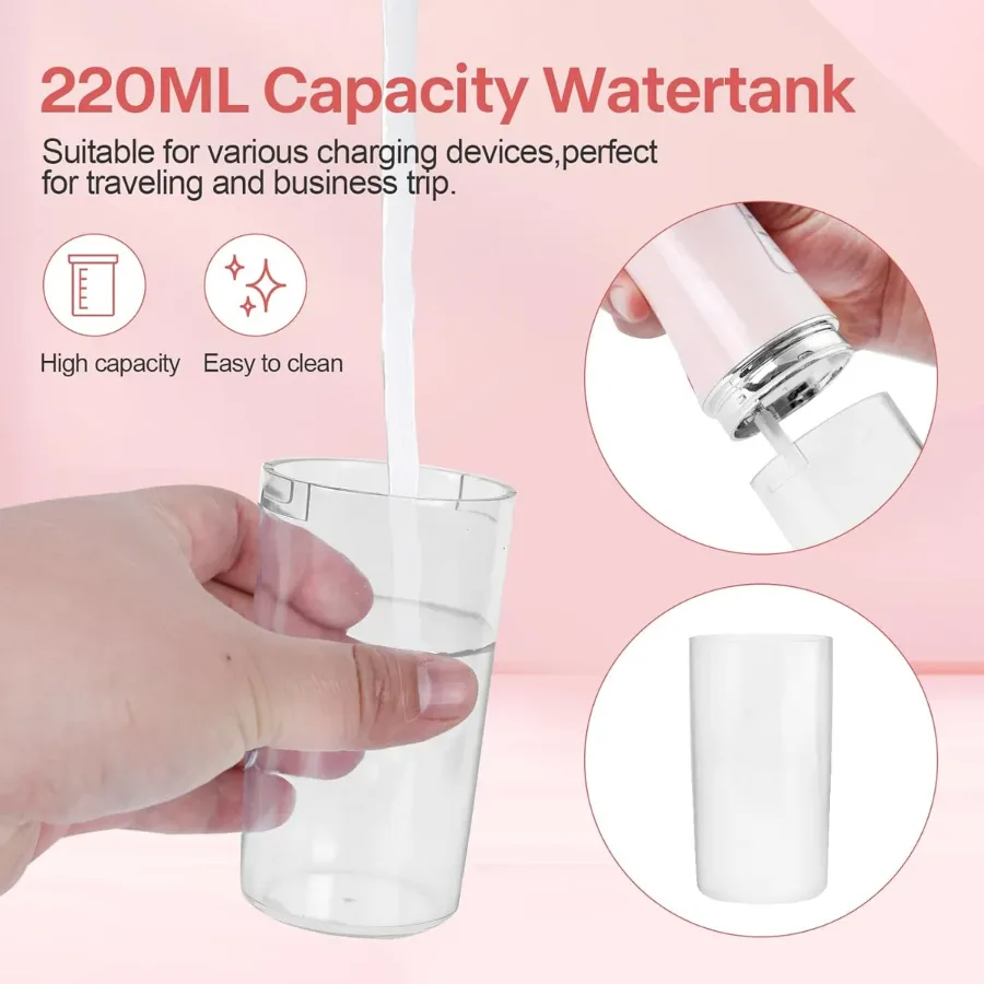 Professional Oral Irrigator for Teeth & Gums with 4 Jet Tips, 3 Modes & 360° Rotation , Water Dental Flosser - Pink — photo 8
