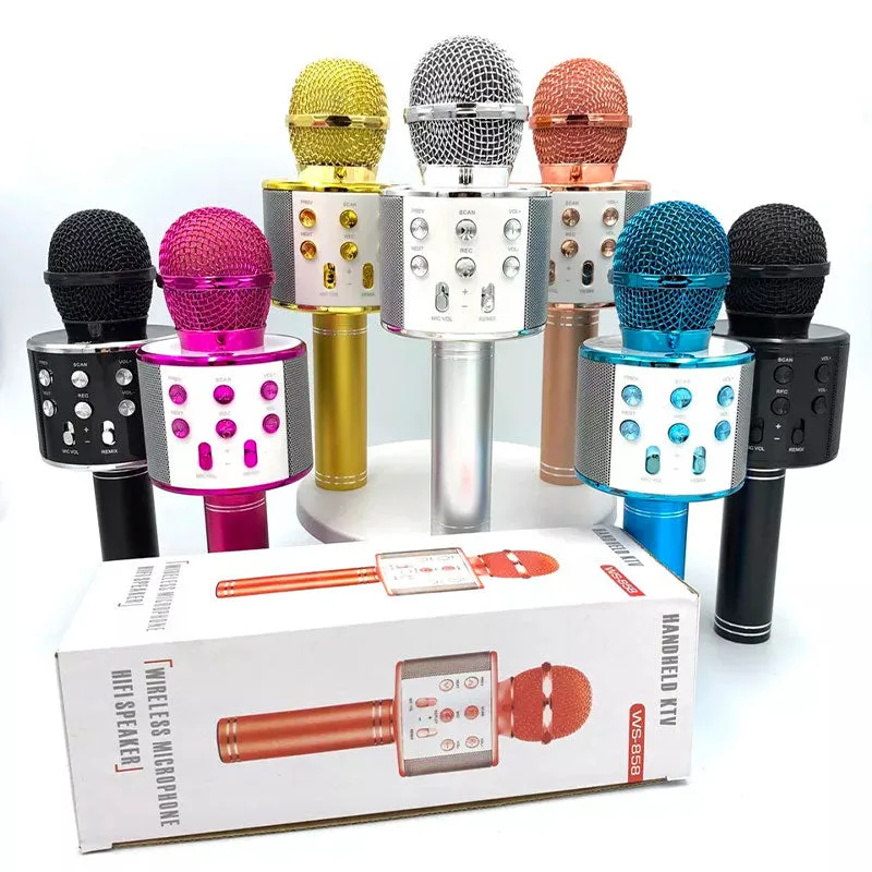 WS858 Wireless Bluetooth Karaoke Microphone - Black