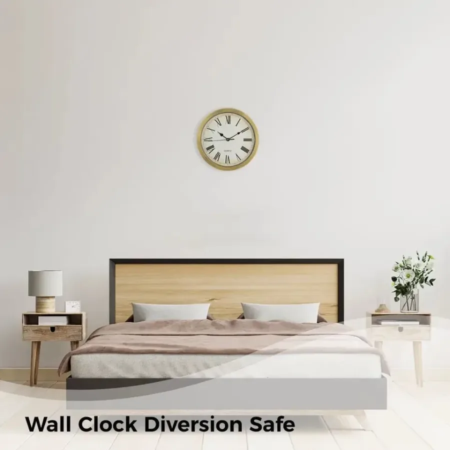 Hidden Clock Safe Gold Or Silver Color Retro Round Wall clock - Gold — photo 5