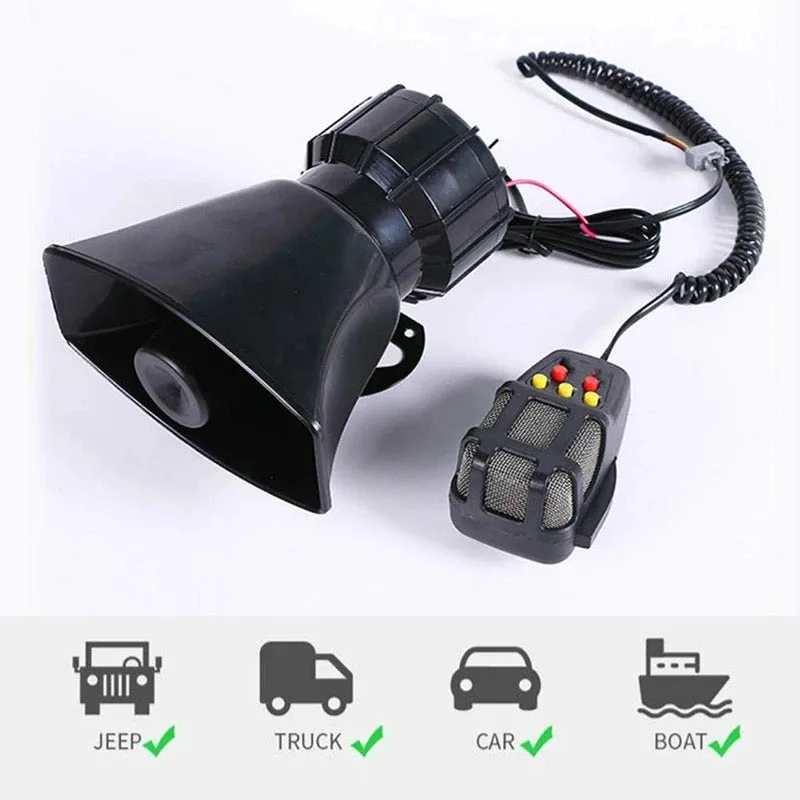Car Siren Electronic Horn 100Watt - Wired Remote ( With microphone ) — photo 2