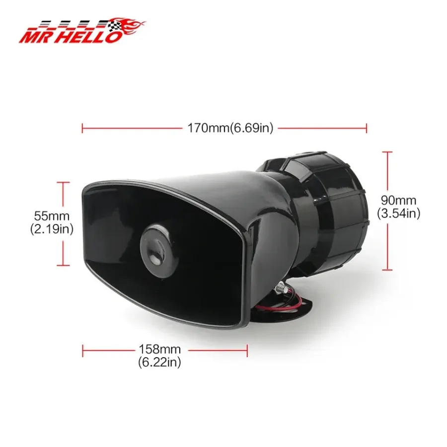 Car Siren Electronic Horn 100Watt - Wired Remote ( With microphone ) — photo 4