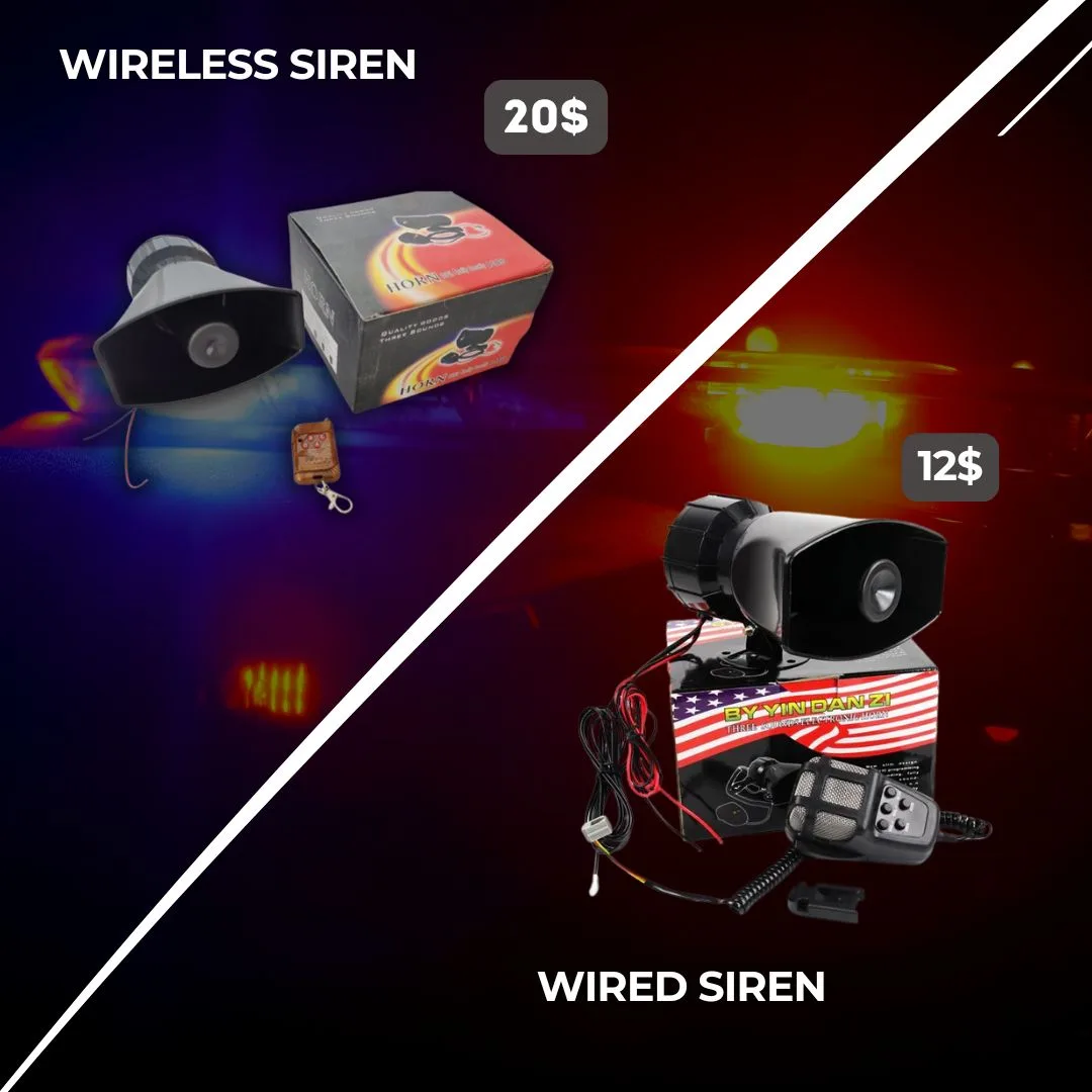 Car Siren Electronic Horn 100Watt - Wired Remote ( With microphone ) — photo 5