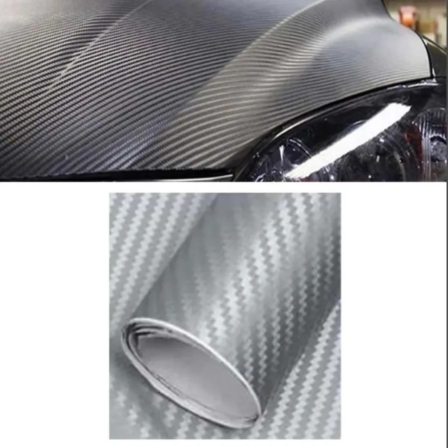 3D Carbon Fiber Car Sticker Waterproof Car Loading Edge - Door Sill - Paint Protection Film (L200 x W25)cm - Black β photo 3