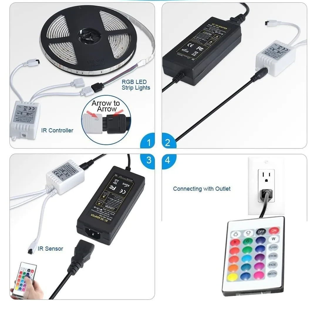 RGB Led Light 5 Meter Waterproof Phone App Bluetooth + Remote Controller - 5 Meter Remote + Bluetooth β photo 8