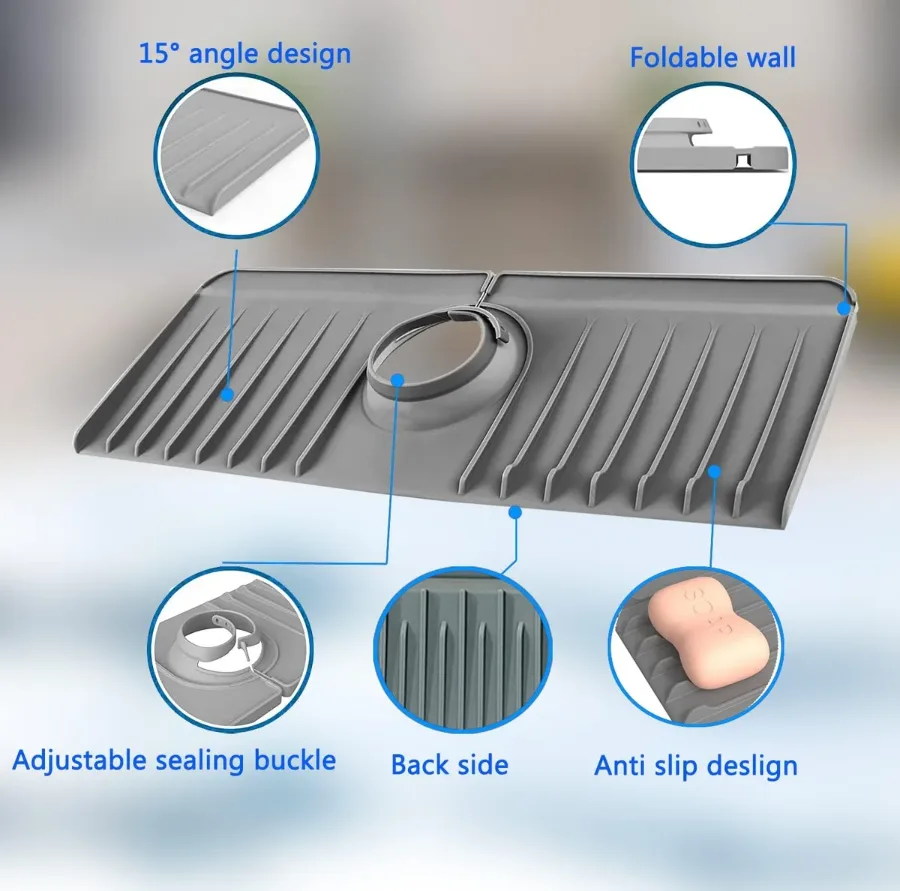 Surface Draining Mat Silicone Multipurpose Splash Proof Pad for Fauce - 1 Piece β photo 3