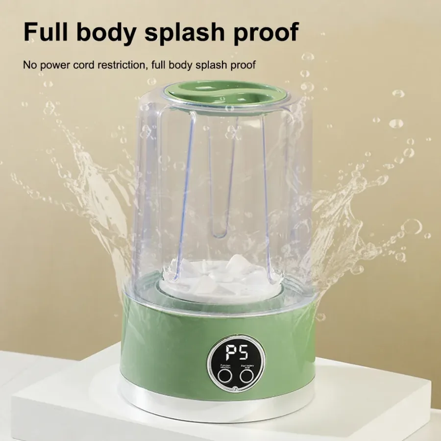 1L Small Washing Machine Rechargeable Washer - Green β photo 4