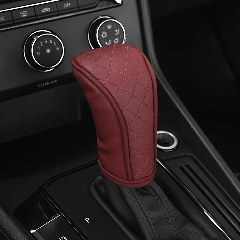 Universal Leather Car Gear Knob Cover Anti Slip Cover Vitesse - Full Black β photo 4