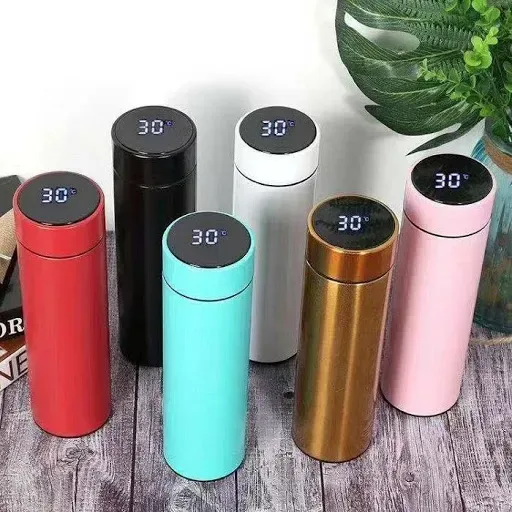 Temperature Display Vacuum Insulated Water Bottle Thermos - Gold β photo 6