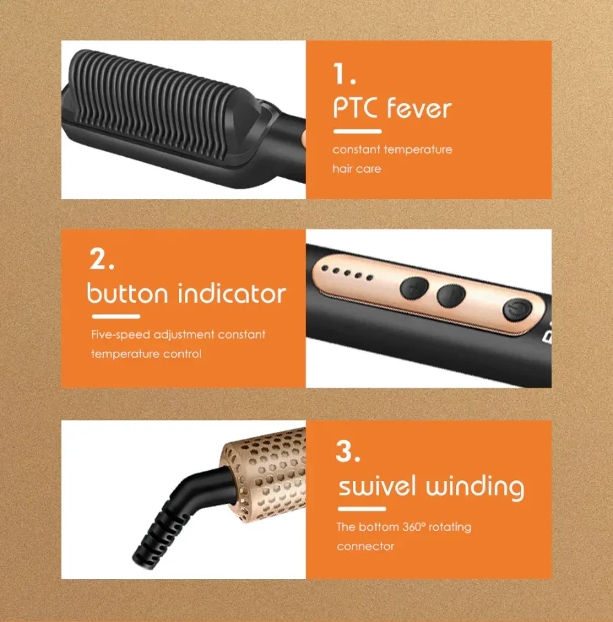 RAF Hair Straightener Brush 45W - white β photo 5
