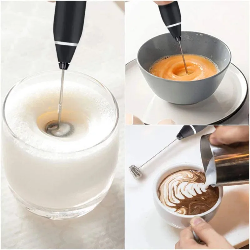 Portable Electric Milk Frothers Rechargeable for Coffee Mixer Cream mixer - Black β photo 5