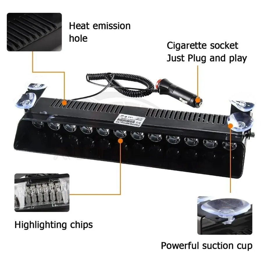 LED Emergency Strobe Light Police Led Bar Light - 26.5x11x6CM β photo 4