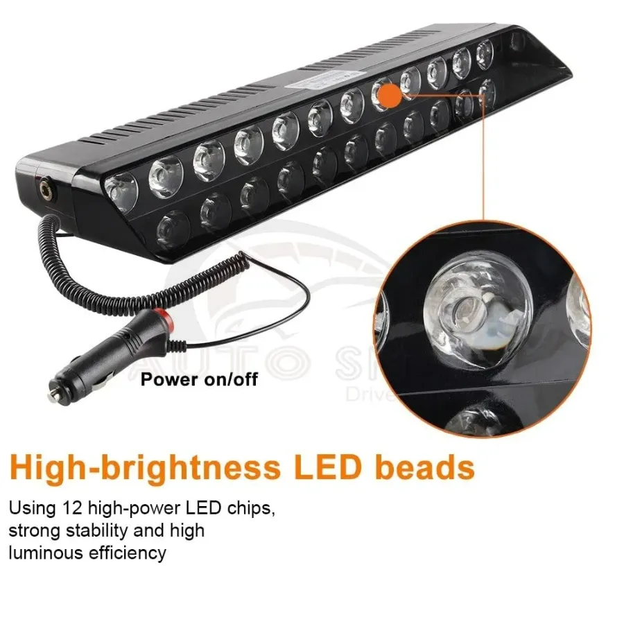 LED Emergency Strobe Light Police Led Bar Light - 26.5x11x6CM — photo 5