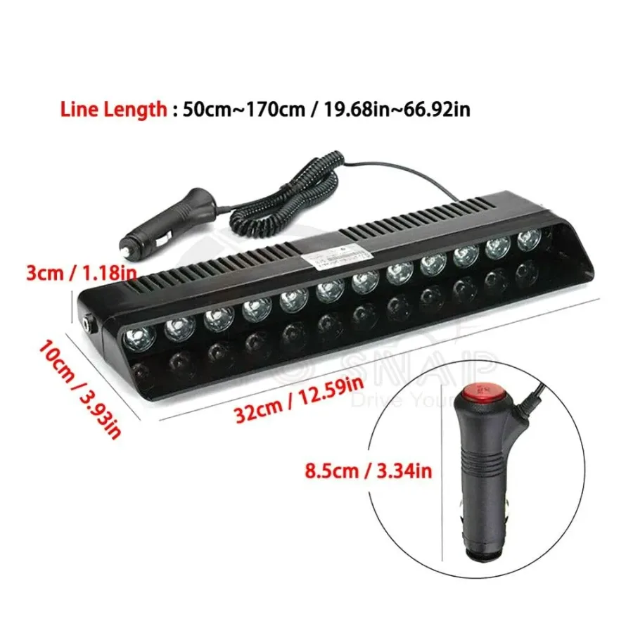LED Emergency Strobe Light Police Led Bar Light - 26.5x11x6CM β photo 6