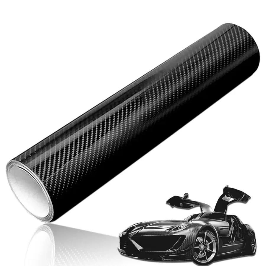 7D Carbon Fiber Vinyl Wrap, Self Adhesive Film, Waterproof Wrap Roll - Black β photo 7